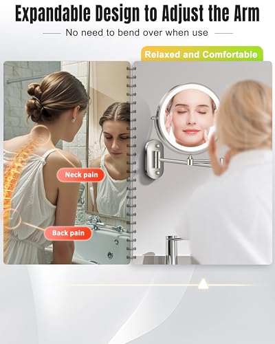 Image of 30X /1X 8 Inch Wall Mounted Magnifying Makeup Mirror with Light for Bathroom
