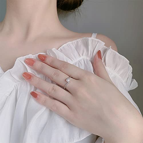 OIDIMS Pearl Promise Ring for Women Cubic Zirconia Statement Expandable Adjustable Rings Pearl Ball Open Band Comfort Fit Valentine's Day Engagement Wedding Jewelry Unique Elegant Gifts for Mom3