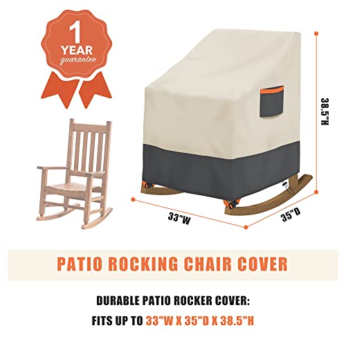 Sokingcover Outdoor Swivel Rocker Chair Cover 2 Pack,Patio Swivel Chair Covers For Outdoor Furniture,Rocking Chair Covers Waterproof, 33" W X 35"D X 38.5" H, All-Weather, Khaki Gray #TOP1