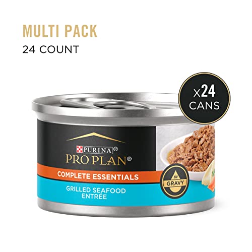 Purina Pro Plan High Protein Cat Food With Gravy, Grilled Seafood Entree - (24) 3 Oz. Cans #TOP1