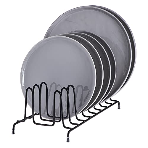 Image of SIMPLEMADE Kitchen Dish Rack Organizer - Wire Metal Cabinet Organizers and Storage Rack - Shelf, Counter & Pantry Organization, Single Pack, Black