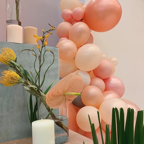 Image of Voircoloria 90pack Coral Red Balloons Different Size 18 /12 /10 /5 Inch Coral Red Balloon Garland Arch Kit for Graduation, Wedding, Birthday, Princess Theme Party, Valentine's Day Party Decorations