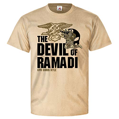 T-shirt pour homme The Devil Navy Seals Sniper en coton beige taille S