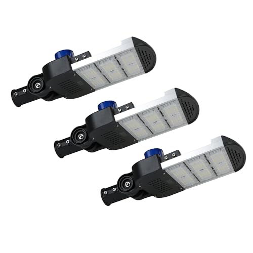 Gopretty 300W LED Parking Lot Lights Slip Fitter 3 Pack, 36000LM 6000K with Dust to Dawn Photocell, Outdoor Flood Commercial Shoebox Pole Lighting for Street Yard Stadium