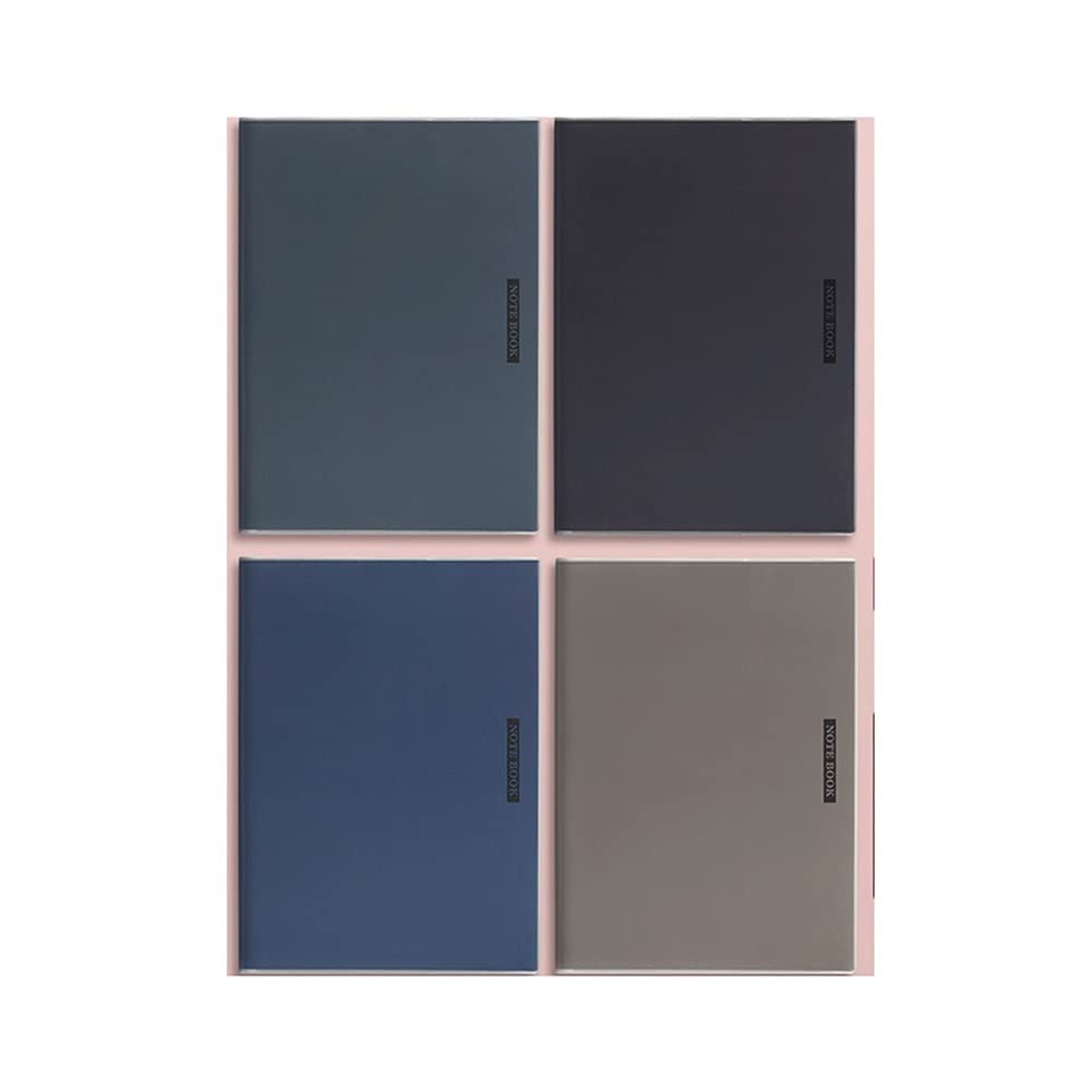 Cahier Notebook Classic Horizontal Line Journal 4 Packs Diary, Couverture imperméable, Style rétro, pour Bureau d'école de Bureau Bureau de l'école (Color : F, Taille : B5)