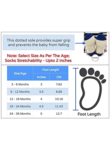 Image of FOOTPRINTS New Born Baby Anti-skid Booties Socks | 0-6 Months