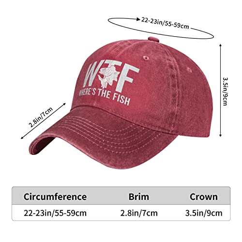 Image of WTF Where's The Fish Hat for Women Dad Hats with Design Caps
