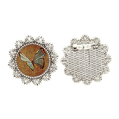Broche de lino mariposa plata para vestidos de lino y chaquetas