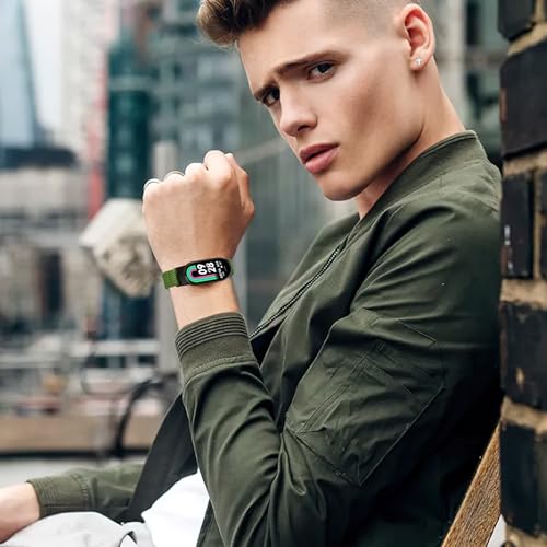 Bcuckood Elastic Bands Compatible with Xiaomi Mi Band 8 Women Men, Stretchy Solo Loop Soft Nylon Elastic Strap Replacement Wristband for Xiaomi Mi Band 8，3 PCS