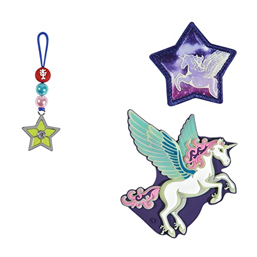 Step by Step Magic MAGS Glow Pegasus Night Nuala 3-teilig Glow in the Dark-Effekt Ergänzung für Schulranzen oder Rucksack blau-rosa-weiß