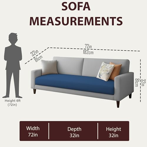 Image of Kathleen 3 Seater Sofa Set for Living Room - Foldable Convertible Couch Furniture for Home, Office or Guest Use, Modern Designer Stylish Comfortable (Blue Grey)