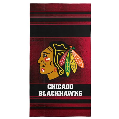 Chicago Blackhawks NHL Microfiber Beach Towel, Quick-Dry, Soft & Absorbent Lightweight Travel Essentials for Pool or Bath, 30x60 inches