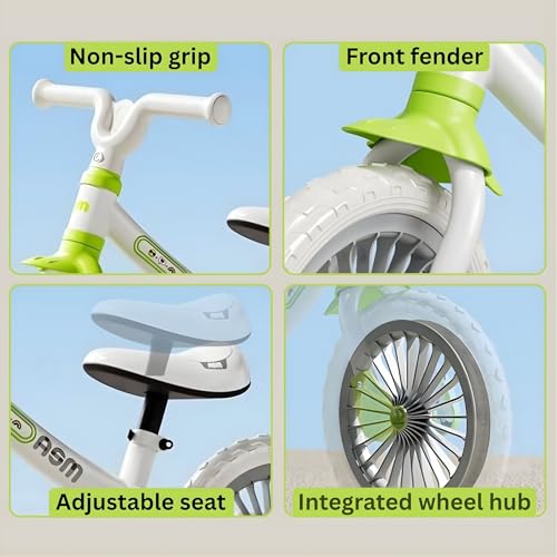 Image of Balance Bike for Safe, Durable, and Perfect for Learning Balance, No Pedal First Bicycle with Adjustable Seat and Handlebars , Ideal Training Bike for boys and girls 18 Month to 5 years (KB-191 Green)
