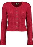 trachtenjacke männer rot Rundhalsausschnitt OS Trachten Damen Strickjacke Trachtenjacke Cardigan mit Rundhalsausschnitt Igaza, Größe:38, Farbe:dunkelrot