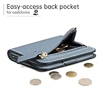 Toughergun Women’s Small Slim Leather Wallet with RFID Protection, Compact Bifold Mini Purse with Clear ID Window - Image 4