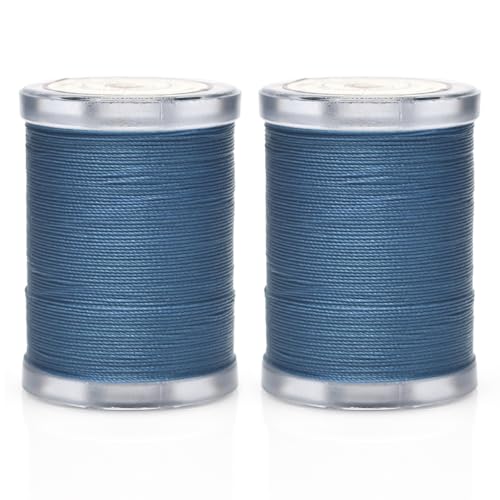Image of Selric 300Yards Extra Strong Bonded Nylon Thread for Leather Sewing, Teal Heavy Duty Upholstery Thread for Heavy Fabric (2 Spools)-Teal