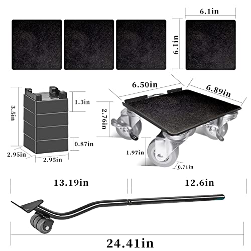 Furniture Dolly 5 Wheels Heavy Duty,Large Size Carbon Steel Panel Furniture Movers,Furniture Lifter With 5 360° Rotatable Rubber Universal Wheels,Maximum Load 1700Kg/3747Lbs #TOP1