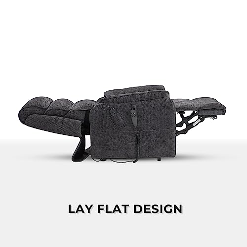 Irene House 9188 Medium Dual Okin Motor Lay Flat Recliner Lift Chair Recliners For Elderly Infinite Position With Heat Massage Up To 300 Lbs Electric Power Lift Recliner Chair Sofa (Grey Chenille) #TOP4