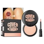 Tattoo Concealer Waterproof Quick Dry Cream Foundation with Air Touch Applicator Perfect for Covering Tattoos Scars Birthmarks and Dark Circles Lightweight Non Transfer (140# Natural Skin Tone)