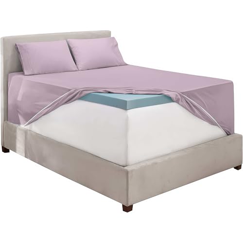 Image of Hearth & Harbor Extra Deep Pocket Queen Sheet Set, Dusty Purple