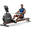 MERACH Pro-Grade Rowing Machines for Home, Smart Magnetic Rowing Machine with Self-Generation, Double Resistance and 400 LBS MAX Load, Wooden Tracks for Silent Sliding, MERACH App 1000+ Course & Games