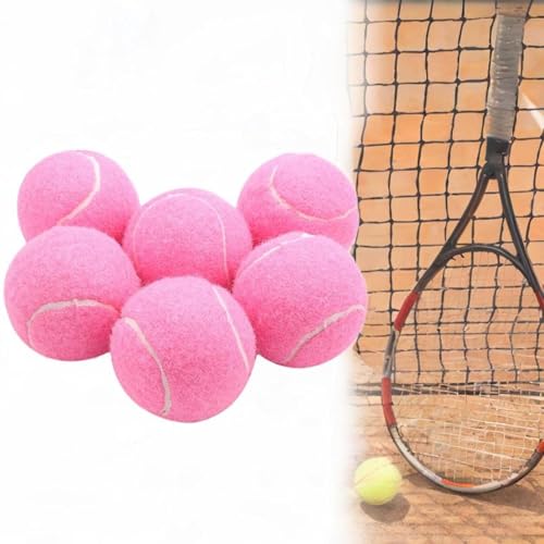 kowaku 6 Stück Tennisbälle, Wettkampf-Tennisbälle, Freizeit-Trainingsbälle, Tennisball Hund, Kindersporttraining Tennis für Tennisunterricht, Turniere, Anfänger Spaziergänge mit dem Hund, Rosa