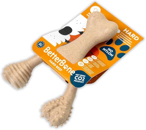 BetterBone - Hundespielzeug zum Kauen - Small Hard Beef - Kauknochen Hund Nylon- & GMO-frei auf Zellulosebasis - Kauspielzeug extra hart mit Rindfleischgeschmack - Kauholz Splitterfrei & langlebig