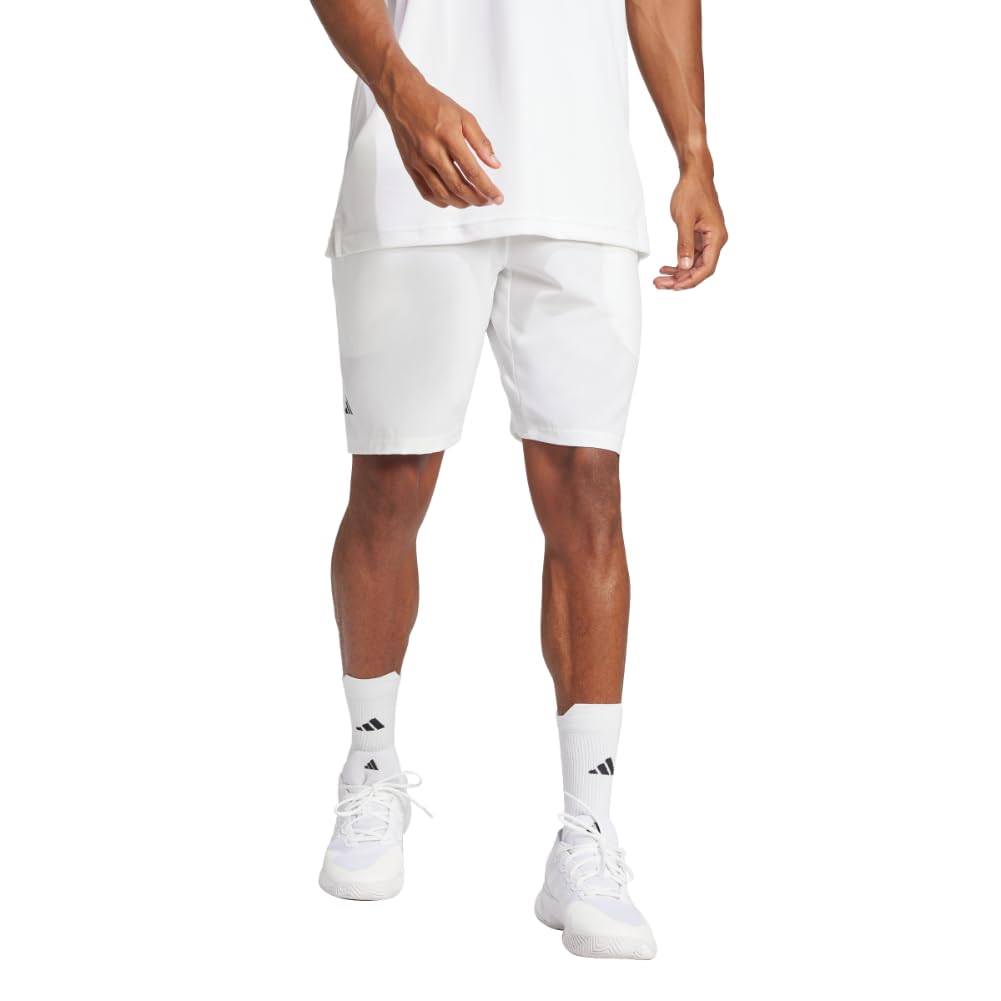 adidas Club Tennis Climacool Stretch Woven Shorts Uomo, Bianco/Giardino opulento, L/23 cm Entrepierna