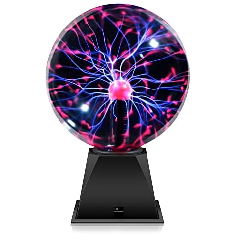 Flashmen Plasma Ball Lamp 5 inch Science Ball Touch & Sound Sensitive Plasma Globe Extra Large Lightning Ball for Kid Teen Bedroom Decor Lamp Novelty Present Cover