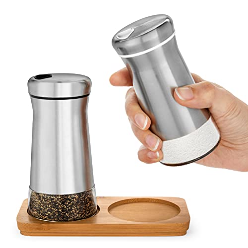 Kitchen-Go Salt And Pepper Shakers Set With Adjustable Pour Holes - Elegant Stainless Steel Spice Dispenser - Perfect For Himalayan, Table Salt, White And Black Pepper thumb #8