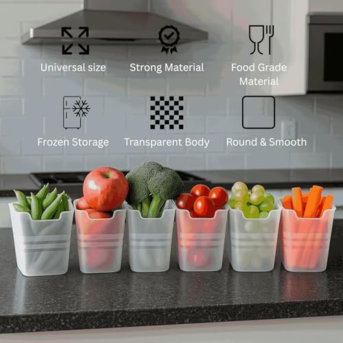 Image of fridge storage boxes multipurpose containers for storage Space-saving Refrigerator Side Door Organizer for fridge kitchen Fruits, Vegetables Storage Containers- transparent, Plastic (6)