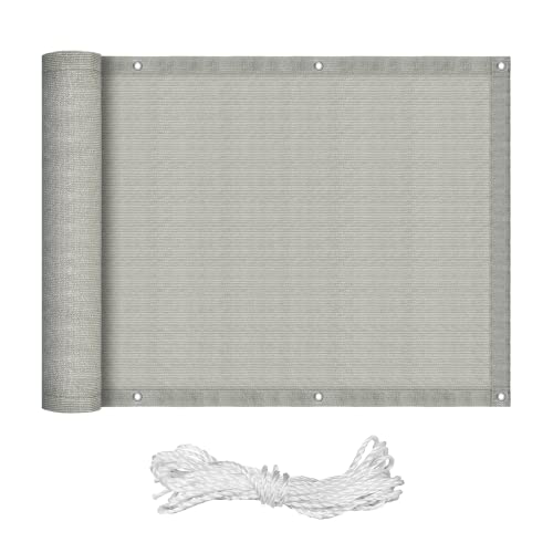 Froadp 90x600cm HDPE Schattiernetz Balkonbespannungen Balkonsichtschutz...