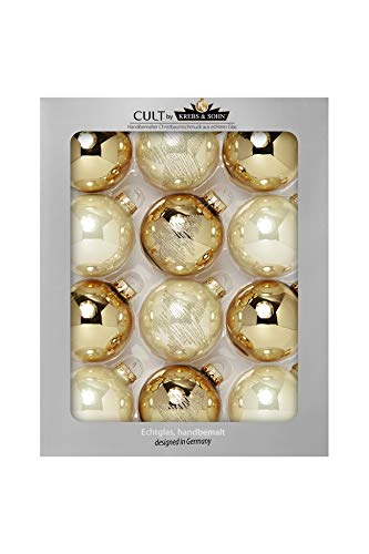 KREBS & SOHN 74760 Lot de 12 Boules de Noël ornementales Doré Cover