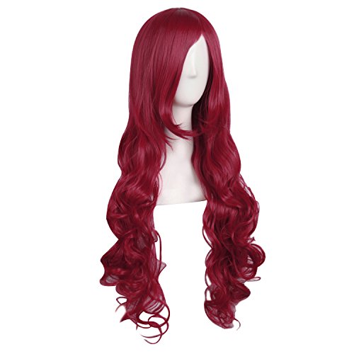 Image of MapofBeauty 32 inch 80cm Long Hair Spiral Curly Cosplay Costume Wig (Dark Red)