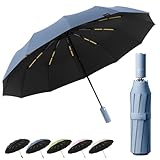 BEKKLPOU Paraguas Plegable Automático, Paraguas Plegable Antiviento, Paraguas Para El Sol, Abrir y Cerrar Automático, Protezione Anti-Uv Per Uomo e Donna (Azul neblina)