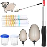 Nuanchu 4 Pcs Dog Urine Collection Kit Includes Pet & Cat Telescopic Urine Sample Collection, Pee Test Strips, Reusable Spoons and Cups for Veterinary Supplies