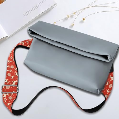 Image of Talayituse Deer Candy Snowflake Print Shoulder Strap Wide Purse Bag Strap Christmas Decoration Adjustable Replacement Belt Luggage Crossbody Shoulder Bag Strap for Women Girls