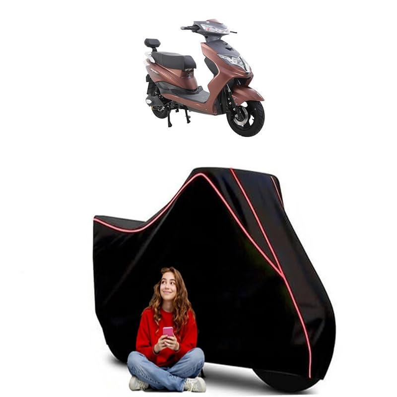 Image of Gemopai Ryder Scooty Bike Cover Water Resistant Outdoor Use Universal Fit Scooters Motorcycles Heavy Duty UV Protection Dust Rain Scratch Resistant Elastic Bottom Black Blue Piping