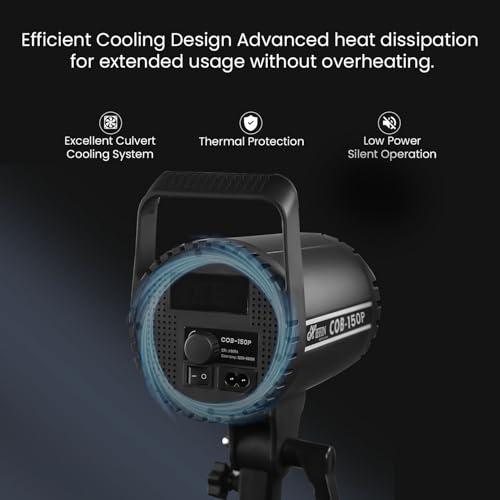 Image of HIFFIN (COB-150P) 150W Bi Color Continuous LED Light with 18CM Reflector & Infrared Remote, AC Power, 3200K-5600K Color Temperature Control, 13800lx @1m, Ideal for Photography and Videography