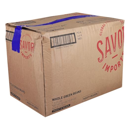 Savor Imports Whole Green Beans, 24 Pound, Frozen