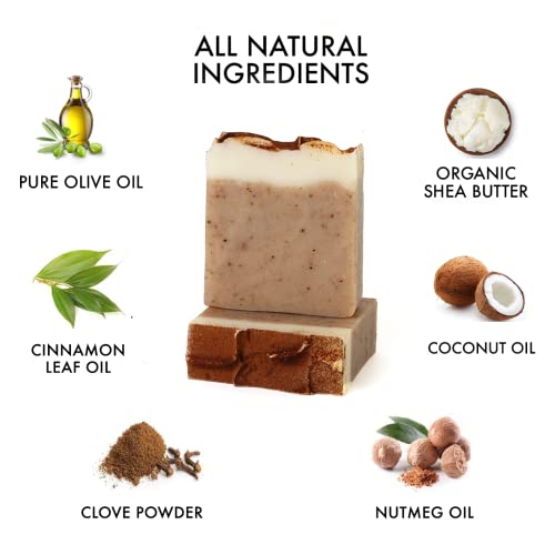 Natural Amor Pumpkin Spice Handmade Bar Soap Set 2 Pk, Made With Organic Natural Ingredients, Bath & Face Soap For Women & Men, 8.6 Oz, Fall Gift #TOP1