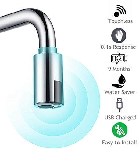 Touchless Automatic Faucet Motion Sensor Adapter Tap Autowater For Kitchen Bathroom Sink, H