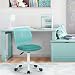 Produktbild FurnitureR Schreibtischstuhl, Studiendrehstuhl ohne Armlehnen, höhenverstellbarer Bürostuhl, Arbeitsstuhl für Home Office, Schlafzimmer, Arbeitszimmer, Türkis