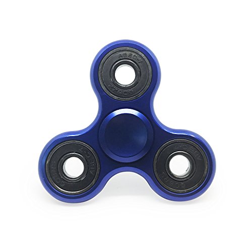 Fidget Aid Aluminum Tri Fidget Spinner - Perfect for Stress Relief, ADD, ADHD, Anxiety, and Autism (Blue)