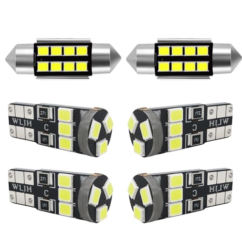 Image of WLJH 17pcs 12V LED Interior Lights Package Kit+ License Plate Light Lamp Accessories for BMW E46 M3 1999-2006 Sedan Wagon Coupe Ice Blue | Canbus, Cool Ice Blue Interior Illumination, Dome and Map Lights, Footwell and Courtesy Lights, License Plate Lights, 17-Pack