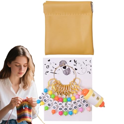 Genérico Marcadores para Crochet - Marcadores de Tejer y Contador de Vueltas | Accesorios de Manualidades Desmontables Letras o Números en Inglés para Principiantes y Entusiastas