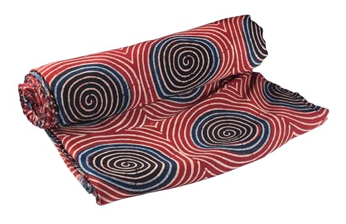 Image of Ethnics of Kutch Women's Ajrakh Modal Silk Natural Dye Hand Block Print Unstitched Kurta Fabric (For Lenght - Refer Bullet Point Below)