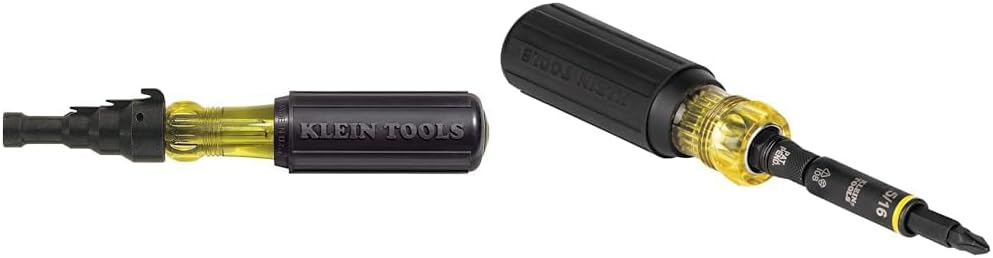 Klein Tools 85191 Screwdriver/Conduit Reamer & 32500HD Multi-Bit Screwdriver/Nut Driver, Impact Rated 11-in-1 Tool with Phillips