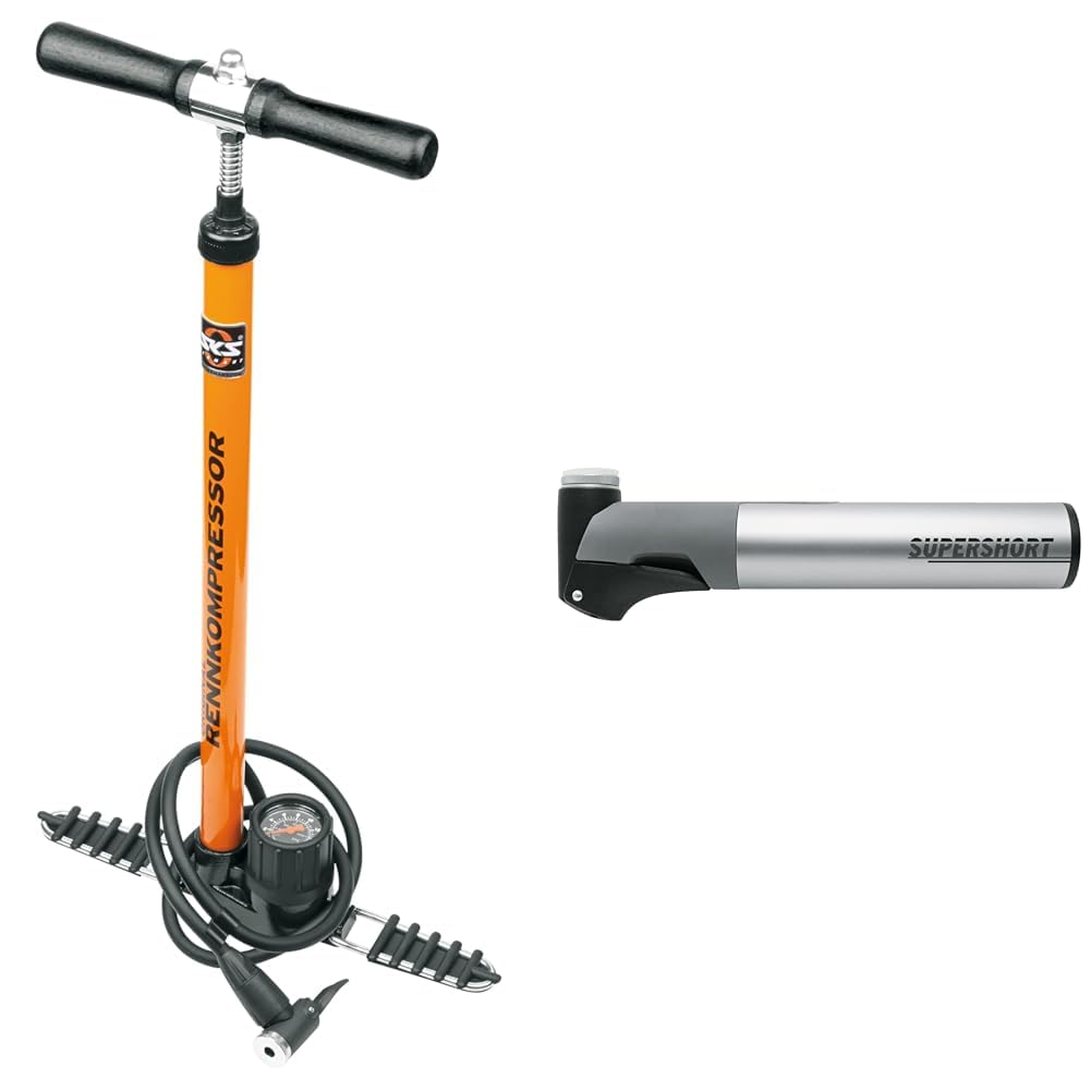 SKS GERMANY RENNKOMPRESSOR E.V.A. Standpumpe & SUPERSHORT Minipumpe für Fahrräder