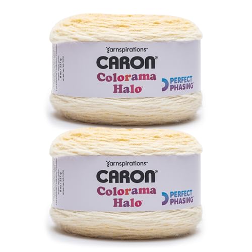 Image of Caron Colorama Halo Cake Caron Beeswax Frost Yarn - 2 Pack of 8oz /226.79g - 71% Acrylic,18% Nylon,11% Polyester - #5 Bulky - 60 Yards for Knitting, Crocheting & Crafts